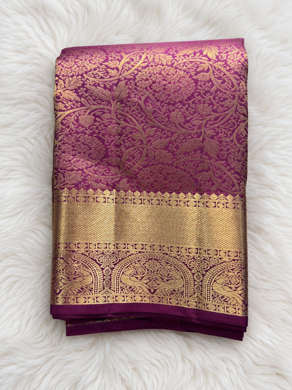 Purple & Golden Zari PURE KANJIVARAM