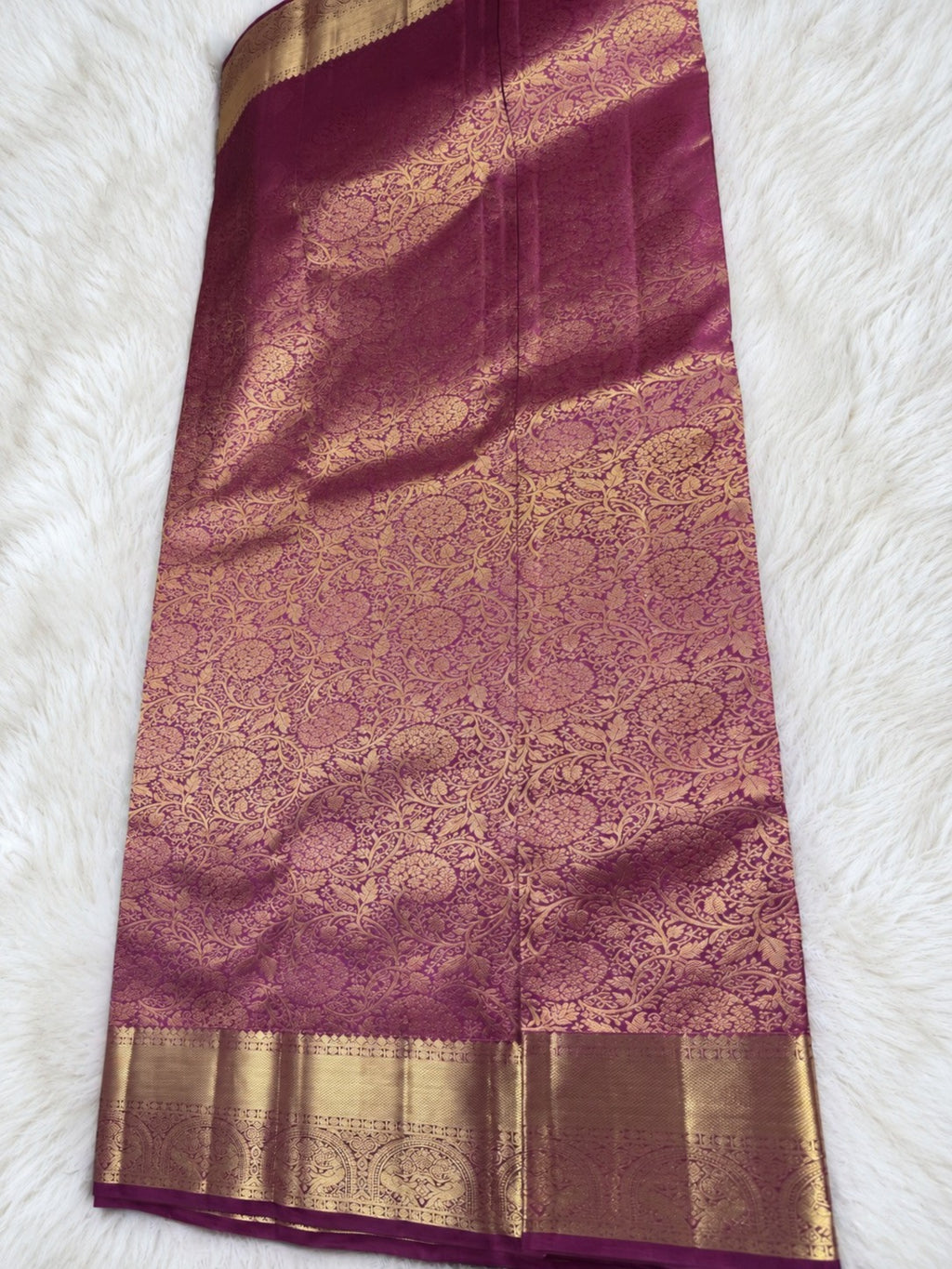 Purple & Golden Zari PURE KANJIVARAM
