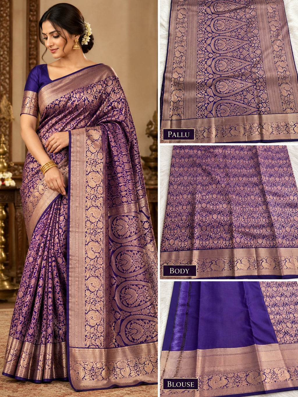 💙✨ ROYAL ELEGANCE, WOVEN IN GOLD! ✨👑